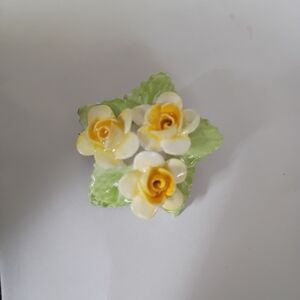 Yellow and White Floral Brooch
